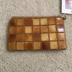 NEW Gold key card holder pouch coin purse